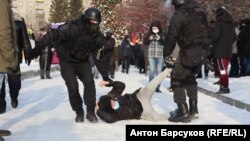 Акция протеста в Новосибирске 23 января