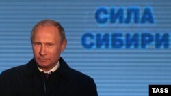 Путин на открытии первой секции "Силы Сибири" в 2014 году